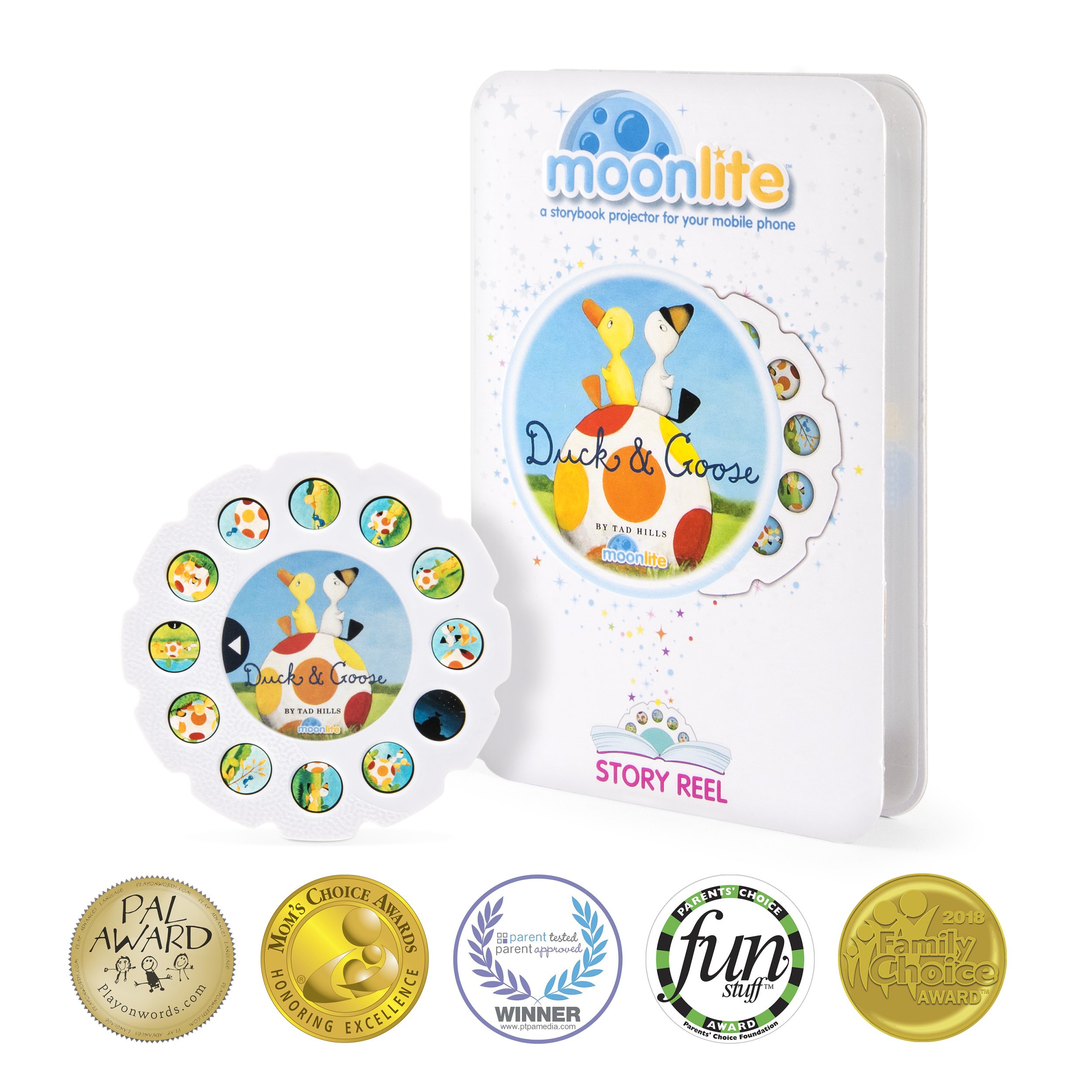 Moonlite Storybook Reels for Flashlight Projector, Kids Toddler | Duck & Goose | Single Reel Pack Story for 12 Months and Up