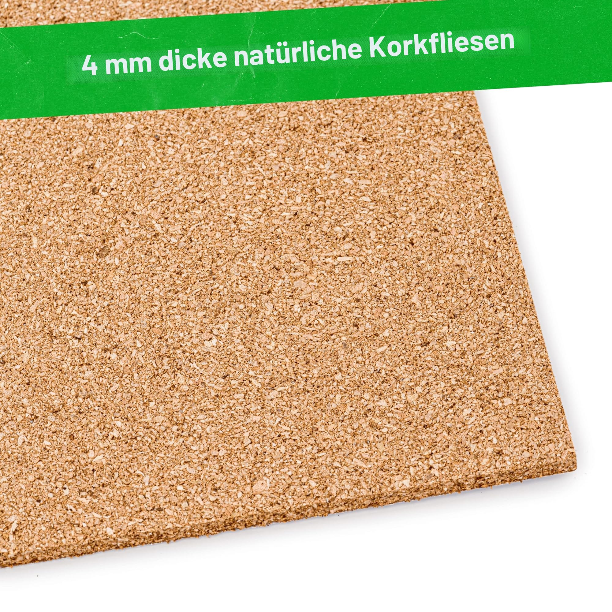 Natürliche Plain Korkfliesen - 300mm x 300mm x 4mm (Stückzahl: 16)