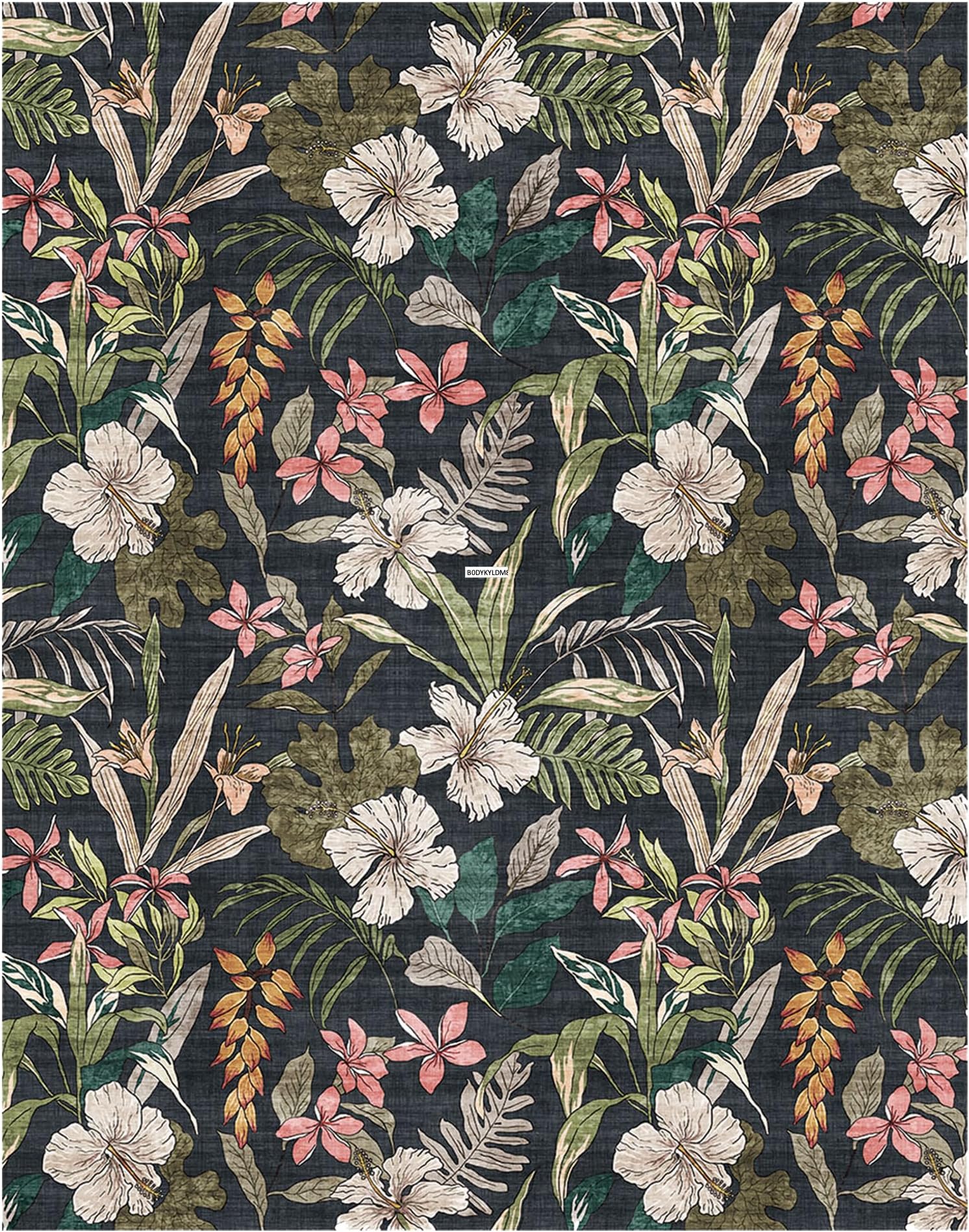 Gertmenian Indoor Modern/Contemporary Area Rug - 6x9 Medium, Non-Shedding, Ideal for High Traffic in Living Room, Bedroom, Entryway - Floral, Black, 26822