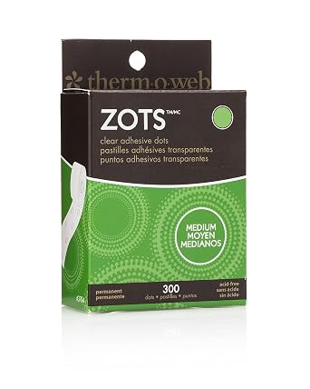 iCraft Zots Clear Adhesive Dots, Medium, 3/8" Diameter x 1/64" Thick, 300 Count, Model37-84