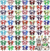 Vista 1 de Maitys 80 corbatines de Navidad para perros pequeños, gatos, perros, lazos ajustables para perros, collar de Navidad básico para cachorros, perros