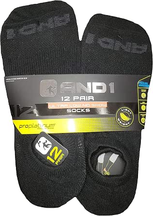 AND1 Nero 12 Paia Calze ProPlatinum Crew Arco Compressione Proplatinum Uomo