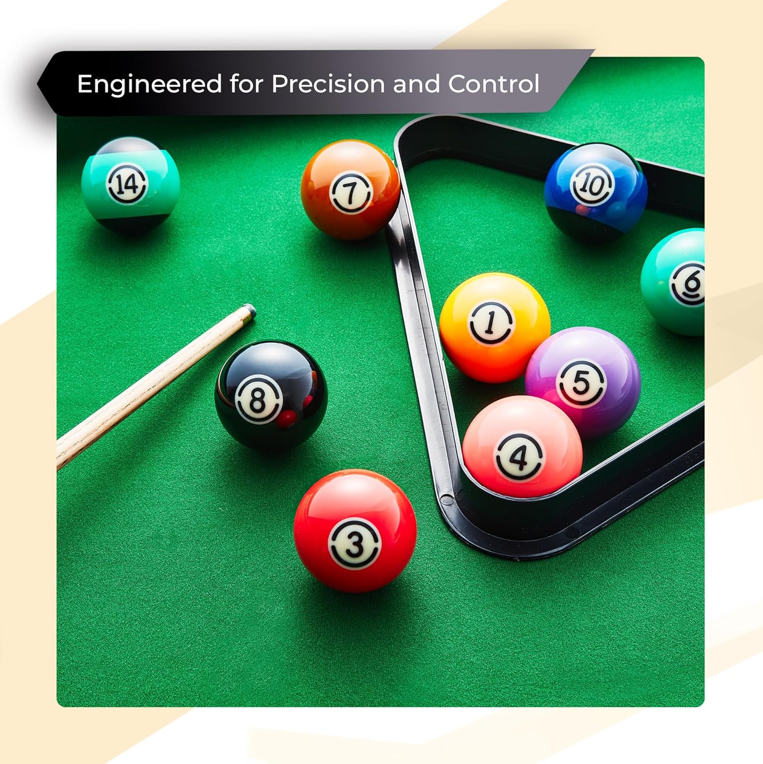 Pool Balls Black Edition, Billiard Balls, Grade AA+ 2-1/4" Regulation Size Set with Pro Dotted Cue Ball, Pool Table Balls, Billiard Balls Set, Pool Ball Set, Bolas De Billar