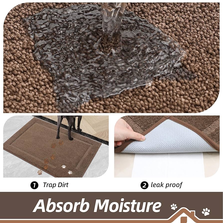 Amazon.com: BEQHAUSE Dog Door Mat for Muddy Paws 20