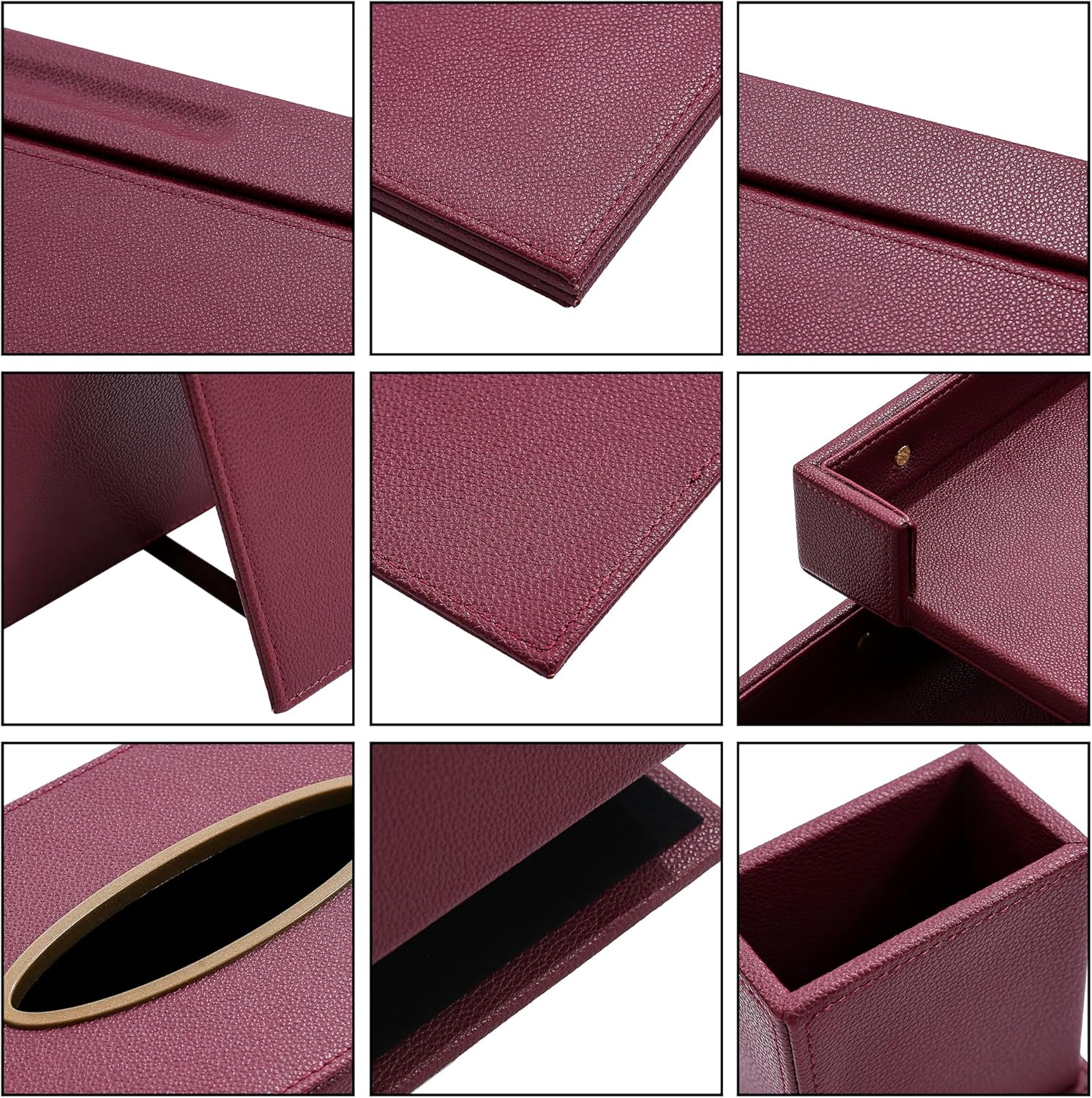 Desk Set,15-Piece Leather Desk Organizer Set, Executive Office Accessories with Desk Pad & Blotter, 2-Tier Tray, Pen Holder & More, Professional Office Desk Decor & Gift Set (Burgundy)