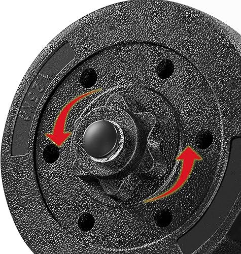 Miniatura 9 de YAHEETECH - Juego de mancuernas ajustables de 4466 lb pesas equipo de ejercicio y fitness con 4 tuercas Spinlock y 2 opciones de conexión para