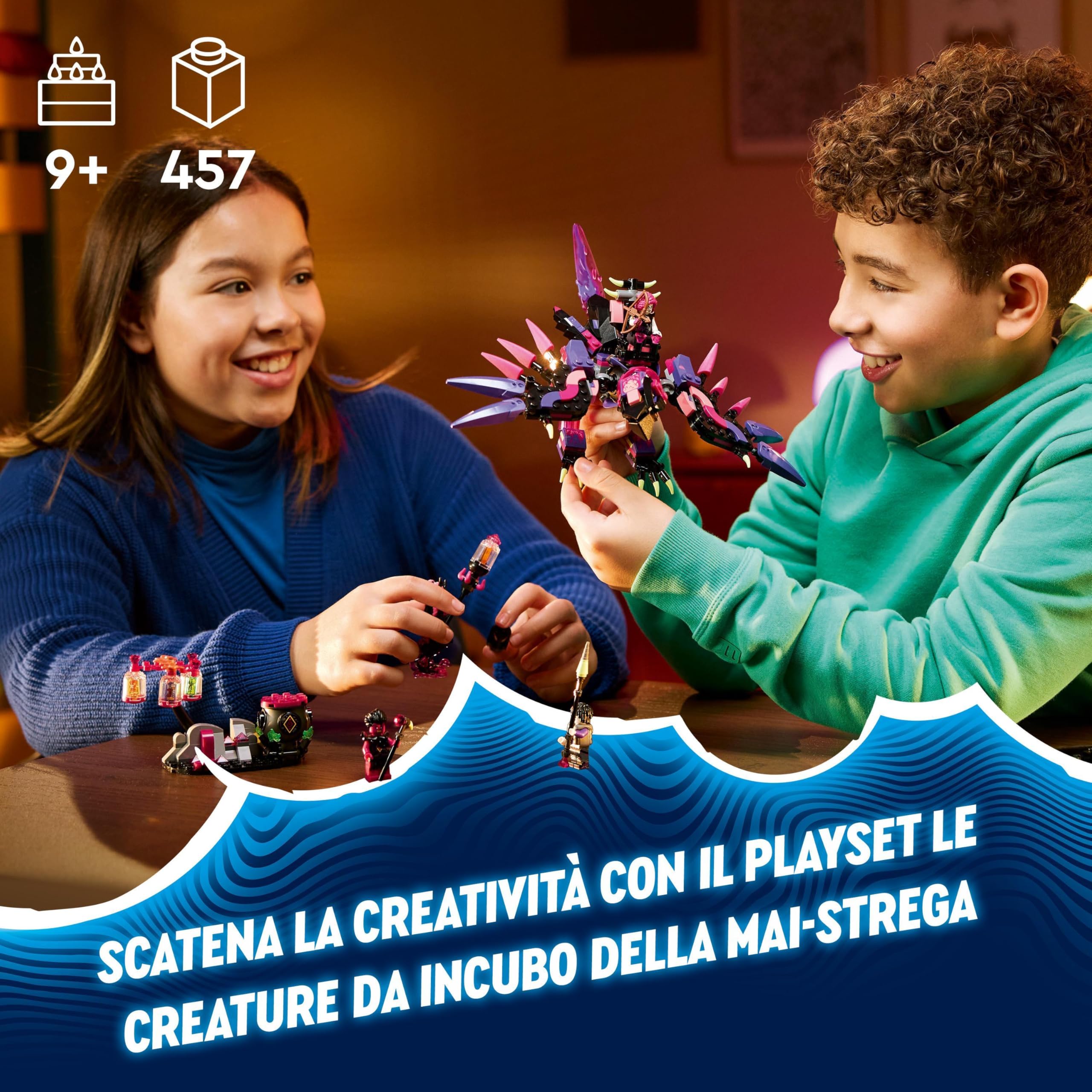 LEGO DREAMZzz 3 in 1 Le Creature da Incubo della Mai-Strega, Set con Minifigure e Animali Giocattolo da Costruire come Lupo e Corvo, Giochi Creativi per Bambine e Bambini da 9 Anni, Idea Regalo 71483