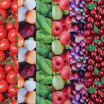 Mook Fabrics Fruits-Vegetables Cotton, Cherries Cut by The Yard | Fabric 45 in. Wide 100% Combed Cotton Material for Quilting, Home Decor Accents | Arts, Crafts & Sewing