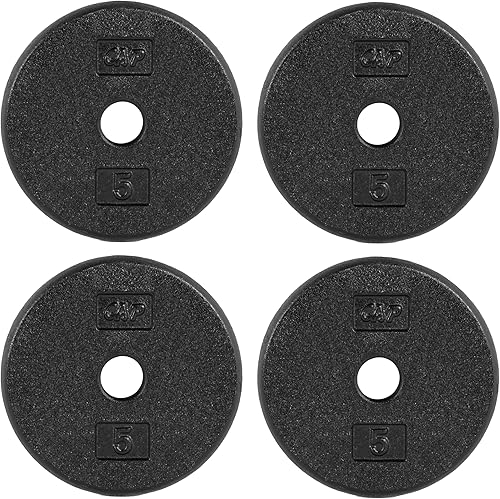 Miniatura 26 de CAP Barbell Placas de peso estándar de hierro fundido de 1 pulgada, individuales y juegos | 1.25-50 libras | Múltiples opciones Gris,Negro, 10