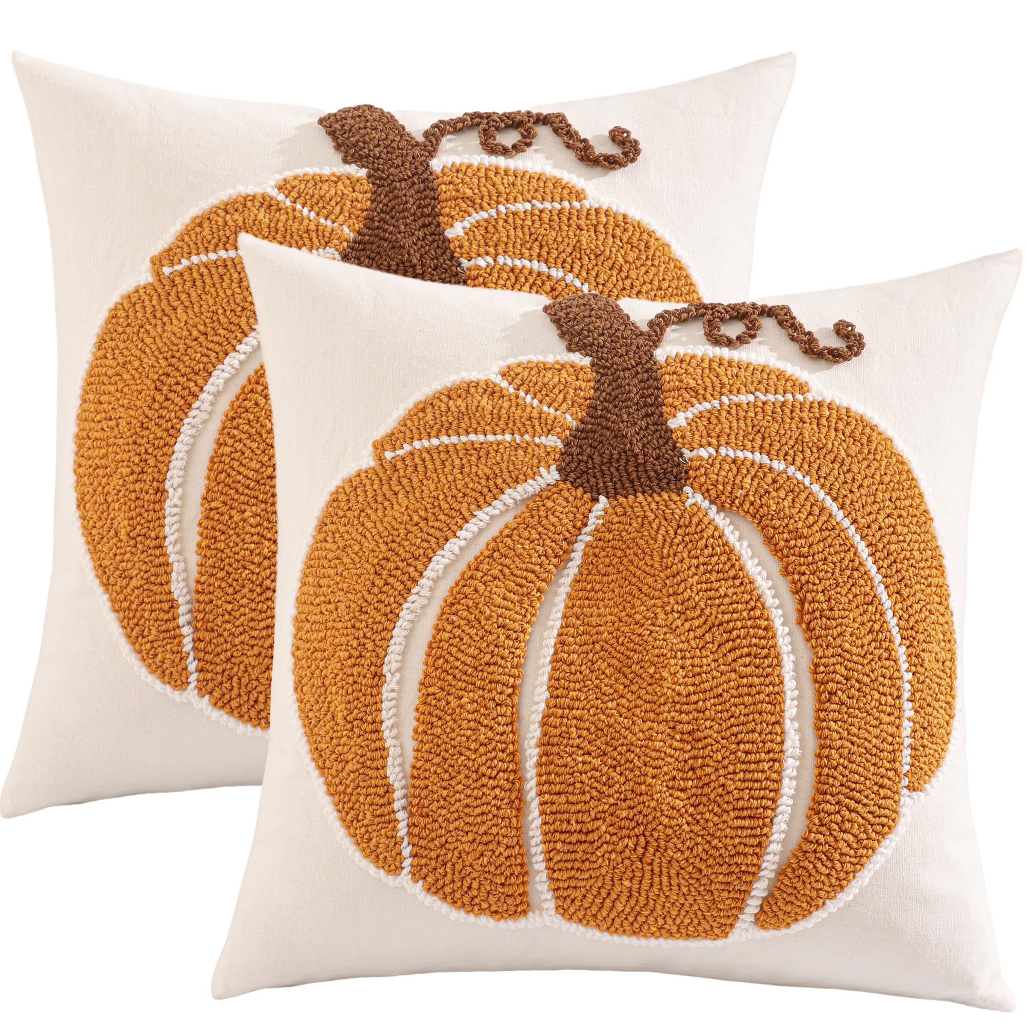 Housse de coussin d'automne citrouille 50x50 cm pour rénover facilement vos vieux coussins de salon