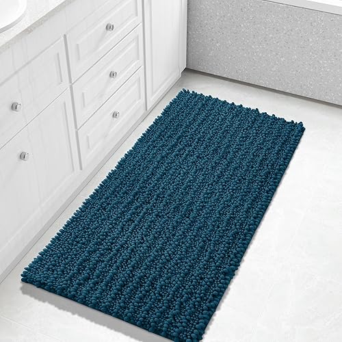 Miniatura 23 de Yimobra Alfombras de baño grandes antideslizantes lavables de 36 x 24 pulgadas, tapete de baño de chenilla ultra suave y absorbente, alfombra de