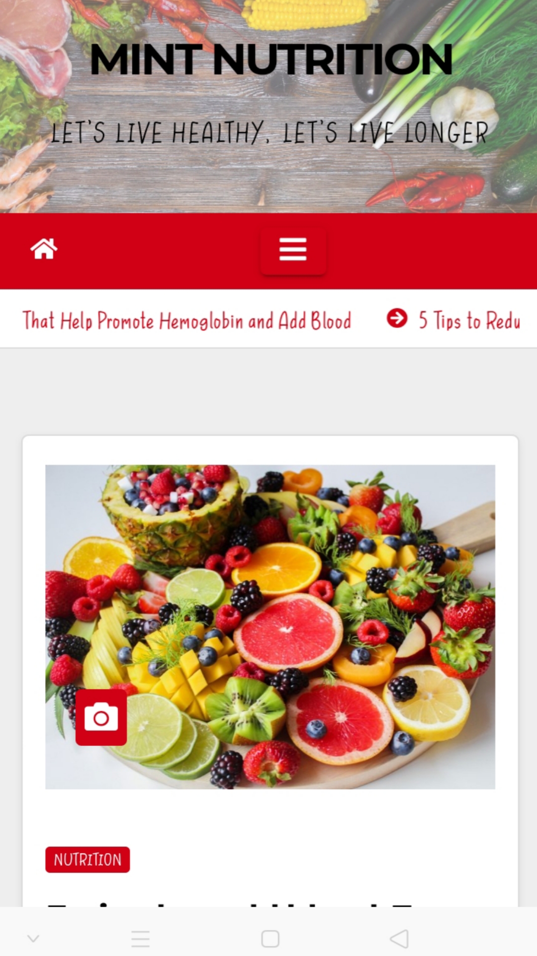 Mint Nutrition Tips App on Amazon Appstore
