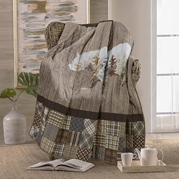 Donna Sharp Polyester Throw Chimera Bear Polyester Contemporary Throw Quilt Measures 50 x 60 Machine Washable
