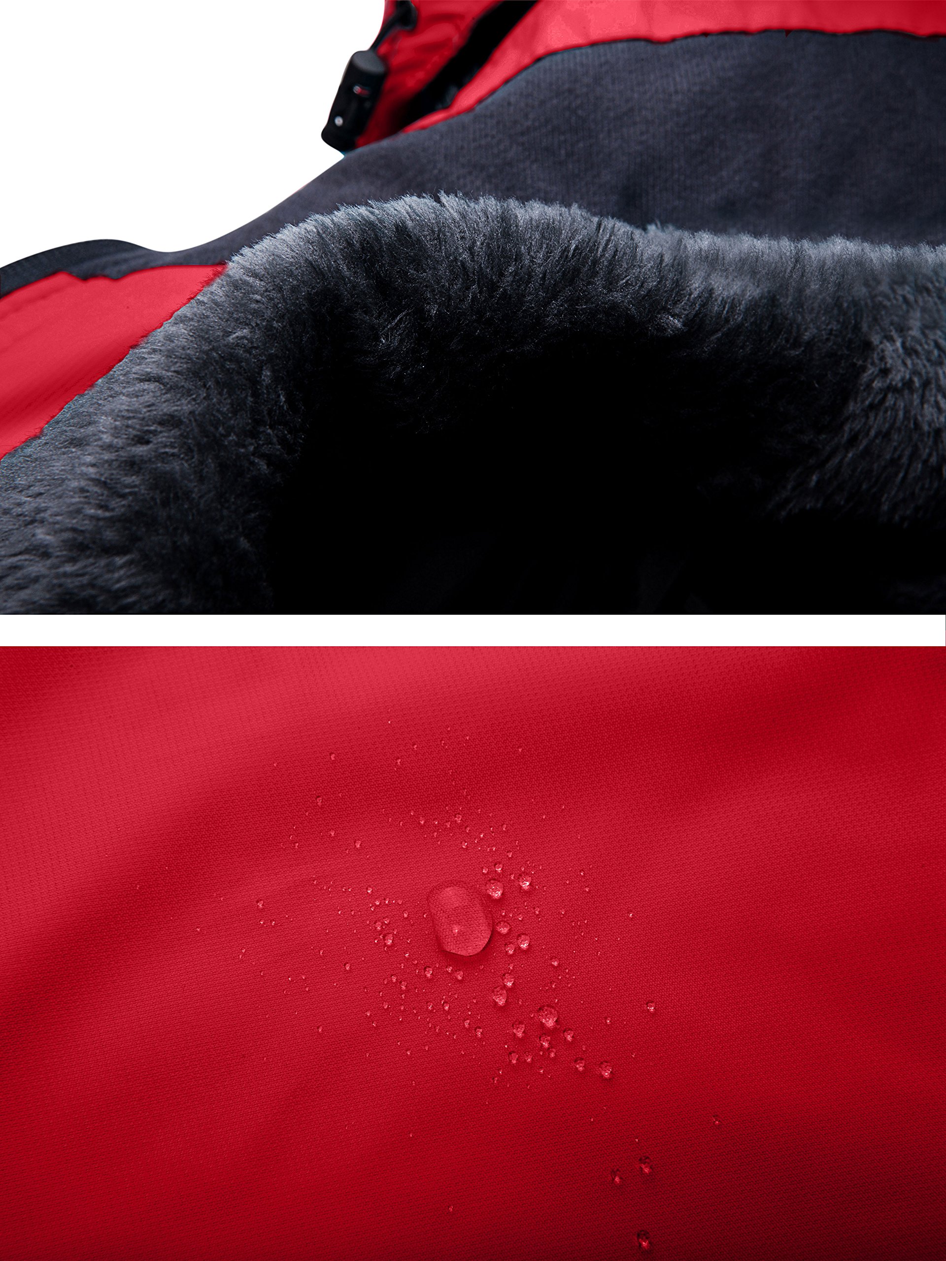 Wantdo Chaqueta de Esquí Cálida para Mujer con Forro Polar Chaqueta de Snowboard Impermeable con Capucha Abrigo de Montaña Impermeable Antiviento Mujer — view 5