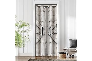 Wood Door Doorway Privacy Curtains