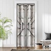 Vista 15 de Cortinas de puerta de granero para puertas, cortina opaca rústica para puerta de privacidad, cortinas divisoras de habitación, cortina de armario
