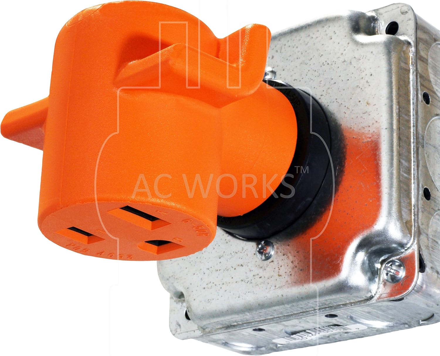 AC WORKS [WD1050650] 50A 3-Prong Dryer/Welder 10-50 Plug to 6-50R 50A 250V Welder Adapter