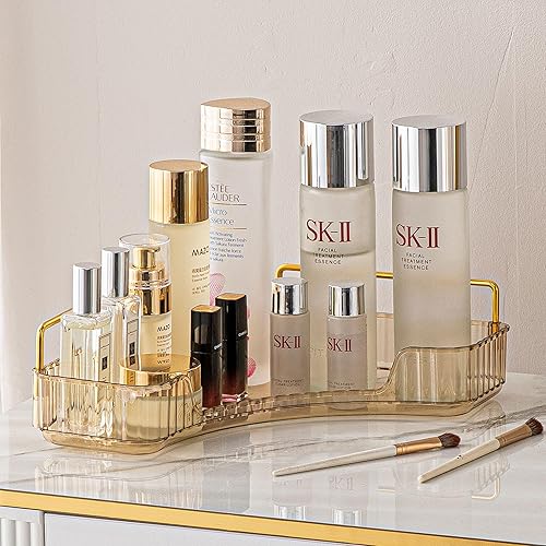 Organizador esquinero de baño, organizador de perfumes, bandeja de maquillaje para tocador, estante de almacenamiento de cosméticos, estante de