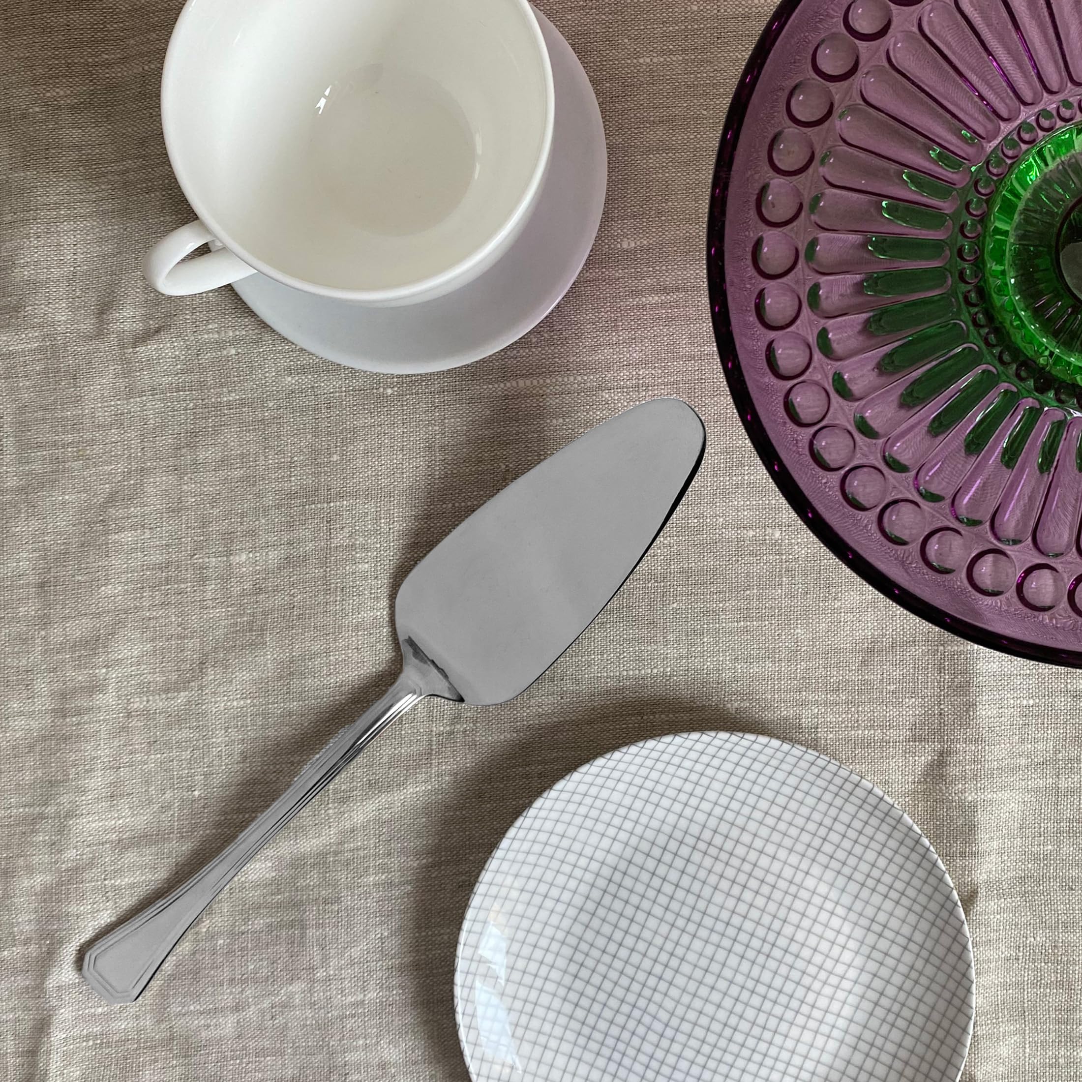 Pintinox - Set 13 Posate da dolce, Servizio di 12 Forchettine Dessert più paletta per Torta Serie Octavia, Acciaio Inox 18/10,