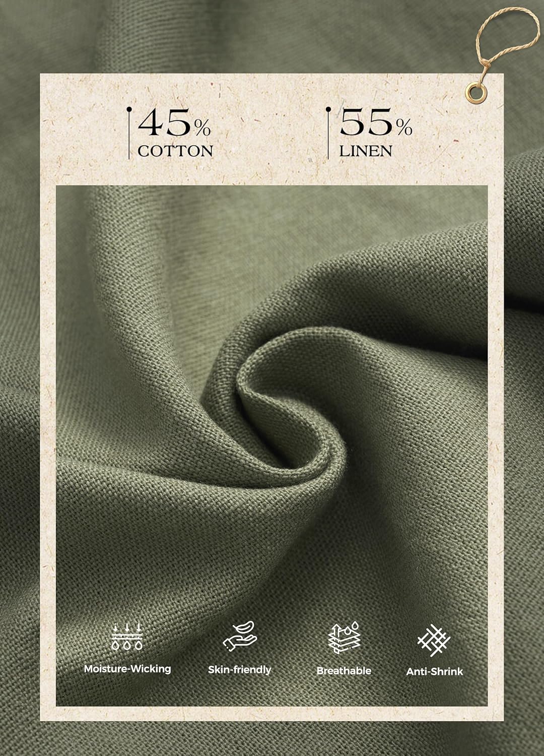 Linen Capri Pants for Women Elastic Waist Drawstrings Casual Wide Leg Linen Pants Women with Pockets - Image 6