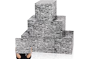Kosiz 6-Piece Brick Stone Wall Cardboard Boxes for Medieval Decorations