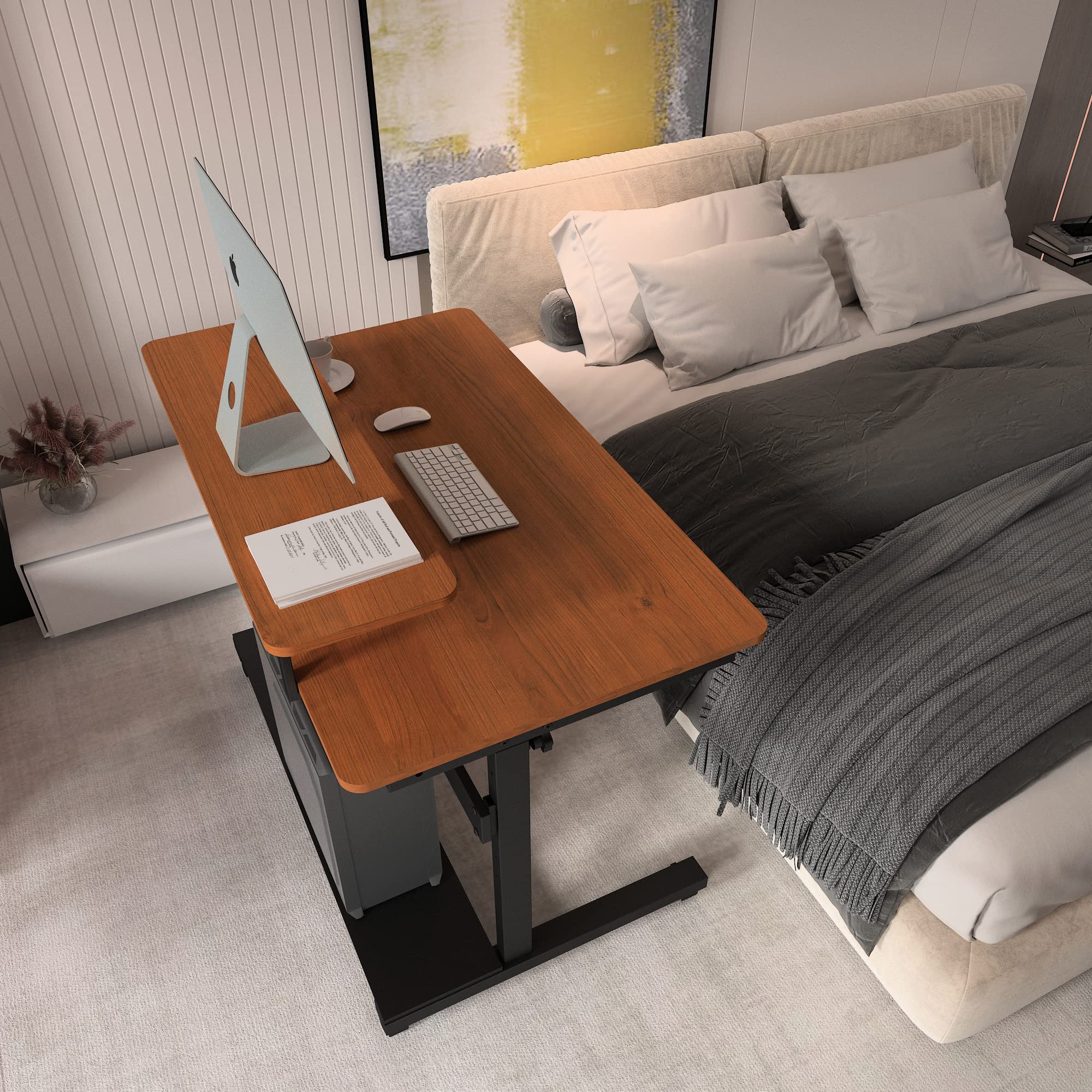 DESIGNA Height Adjustable Stand Up Computer Desk, 41'' Mobile Standing