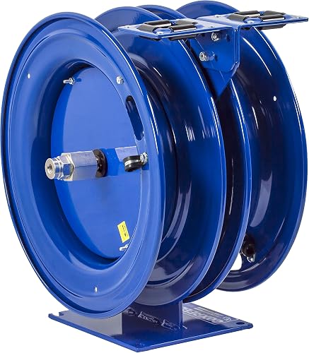 Coxreels C-HPL-330-330 Dual Purpose Spring Rewind Hose Reel: 3/8" I.D., 30' Hose Capacity Each, Less Hose, 4000 PSI