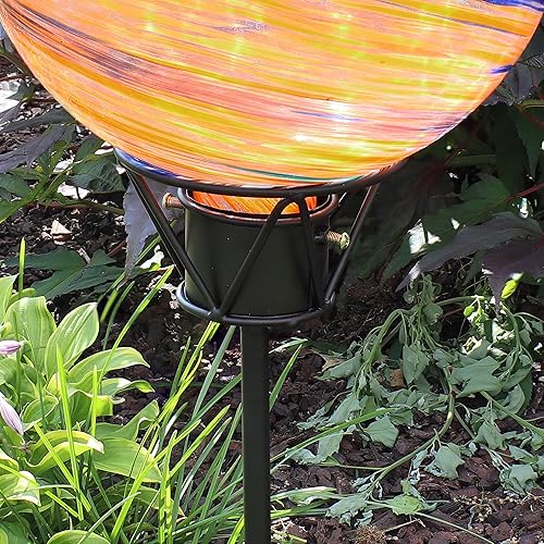 Miniatura 8 de Sunnydaze Soporte de globo de observación para exteriores, soporte de bola de metal para observar bolas de 8 a 12 pulgadas, color negro, 24 pulgadas