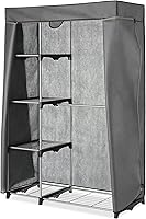 Whitmor Double Rod Closet Cover Only - Gray Breathable Fabric, Heavy Duty Zipper for Freestanding Wardrobe Protection