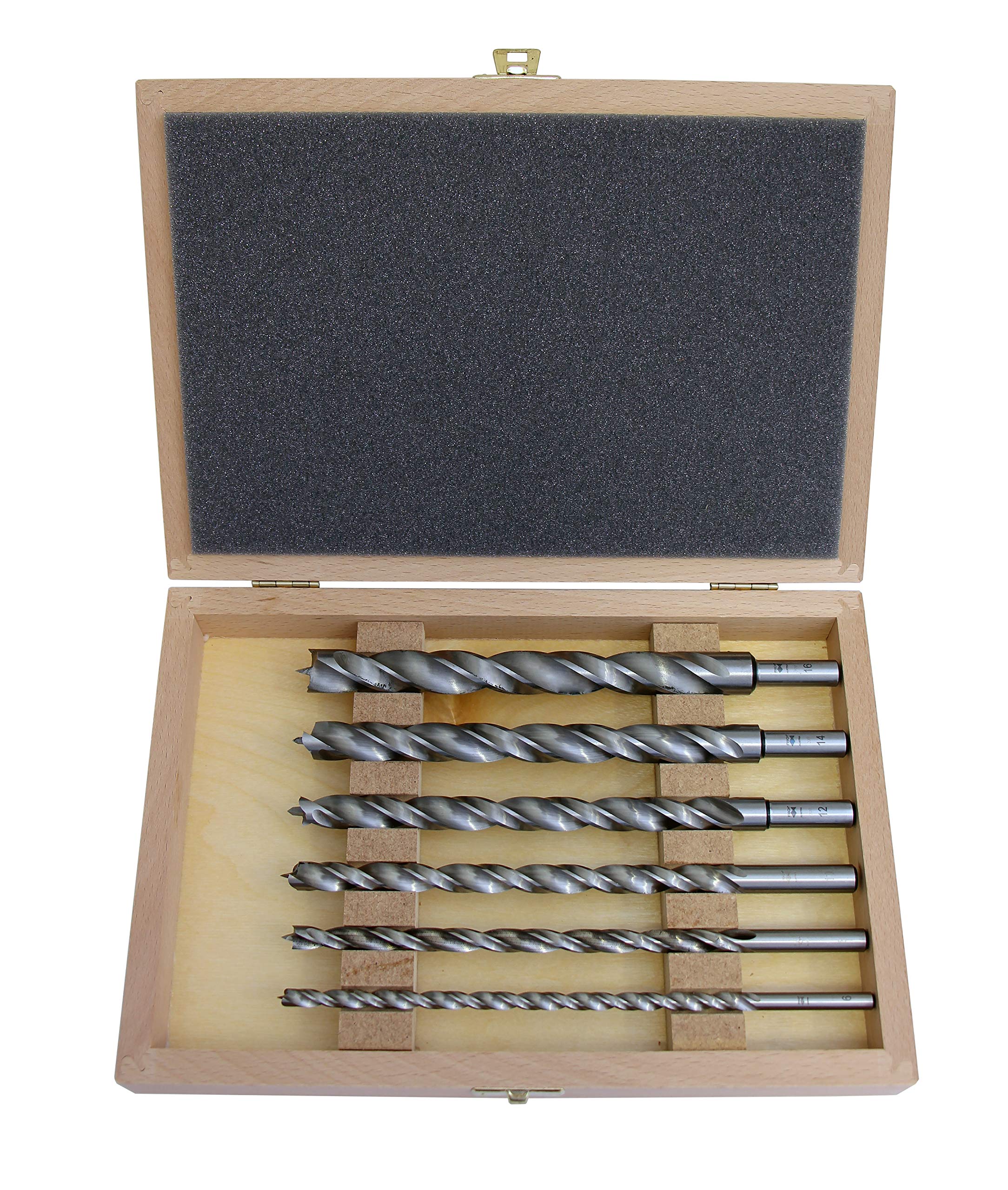 Set 6 Punte Elicoidali HSS - Per Legno, Metallo, Plastica, Con Dima Di Foratura
