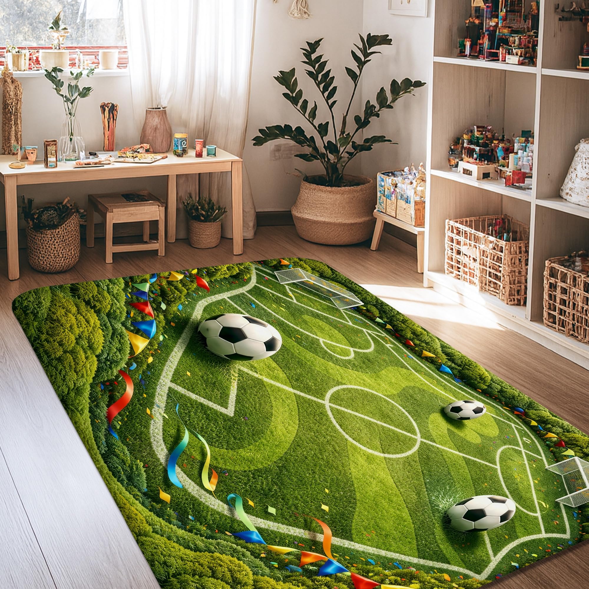 Tapis vert football 1,2x1,8m pour créer un coin jeu enfant