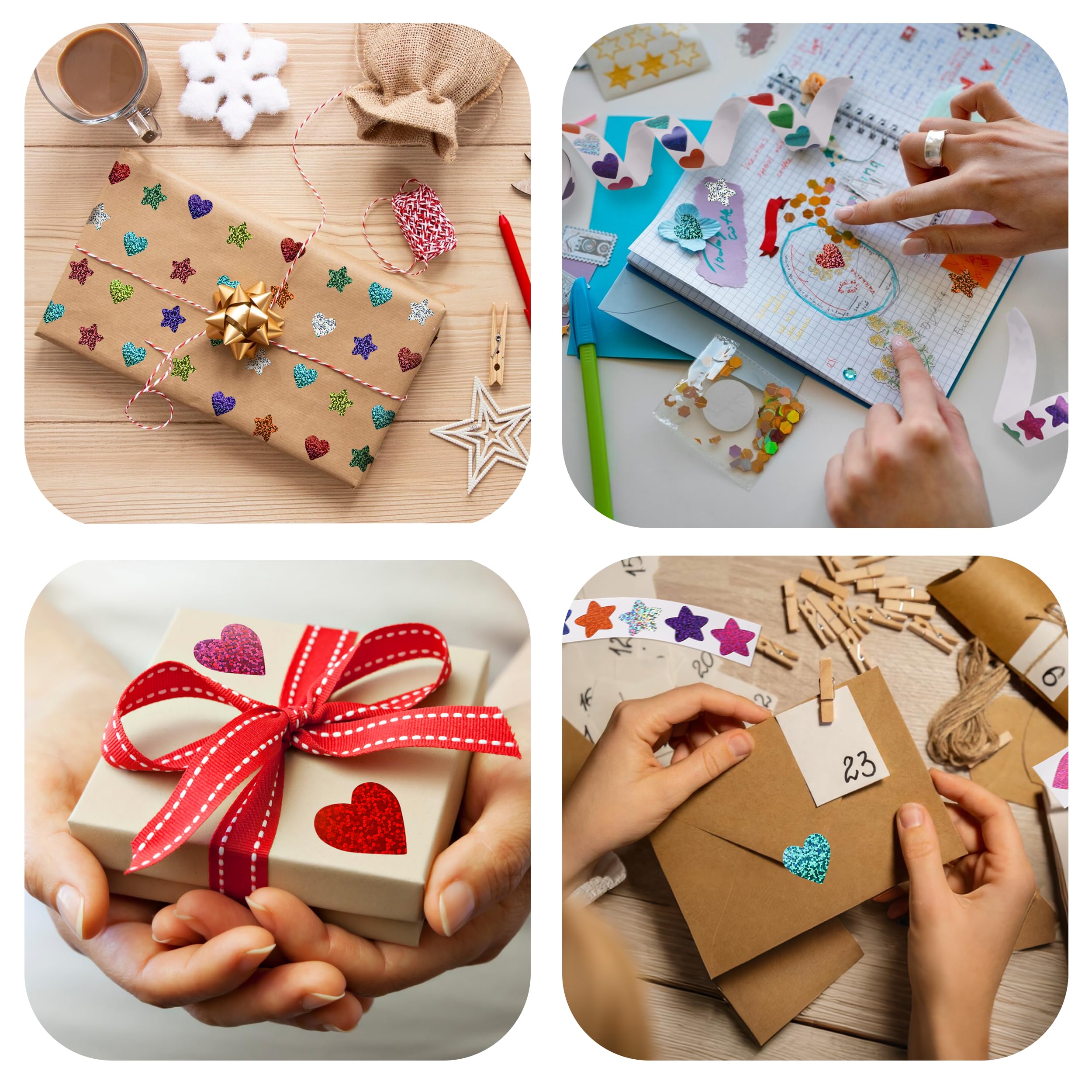 1000 Adesivi A Forma Di Cuore In Alluminio – 2 Rotoli – 2,5 Cm – Colorati E Impermeabili Per Ricompense E Feste - 4