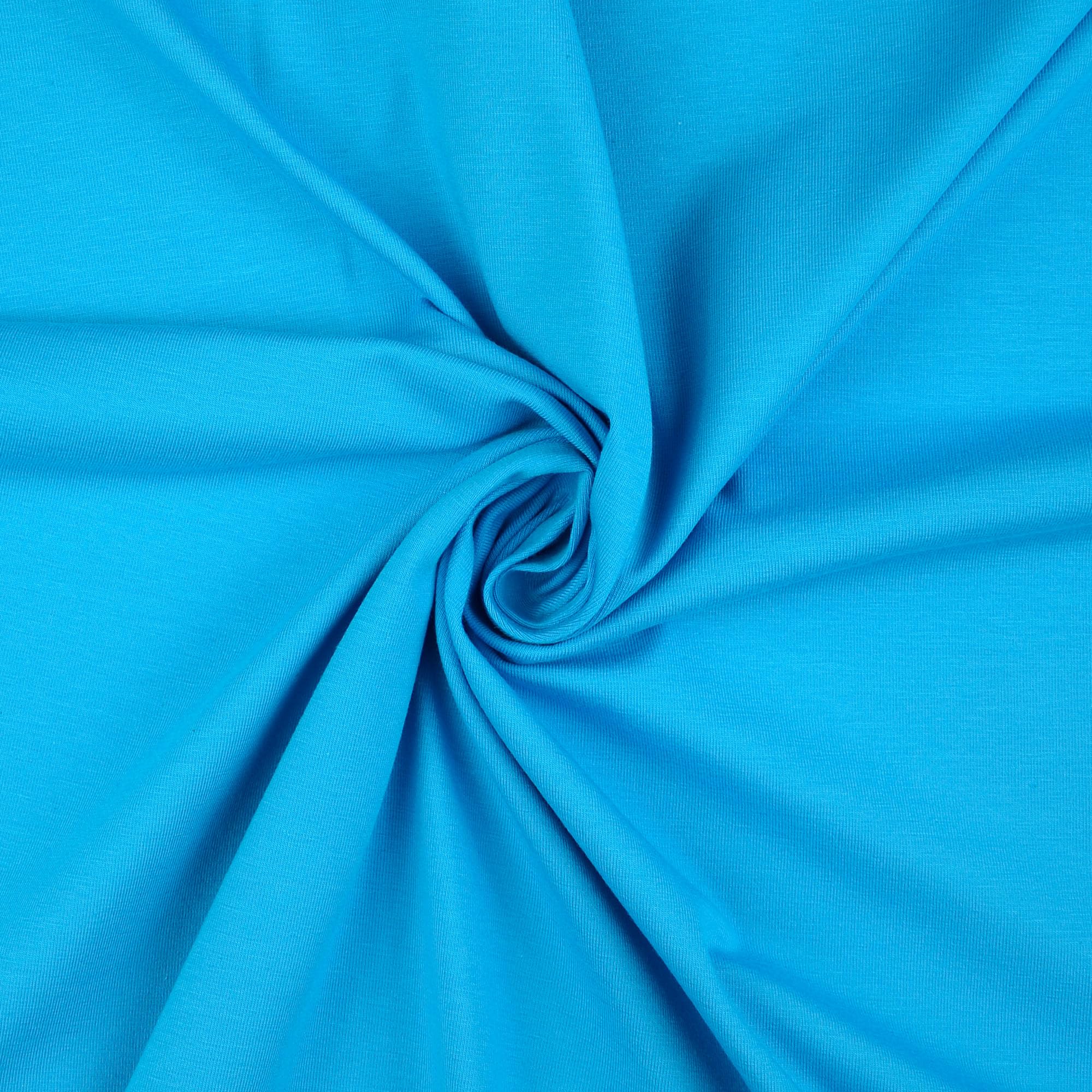 TheFabricTrade Turquoise Premium Plain Cotton Jersey Knit Fabric Elastic Lycra Stretch Textile Clothing Dressmaking T-Shirt Elastane Material - 500cm x 150cm (5 Metre)