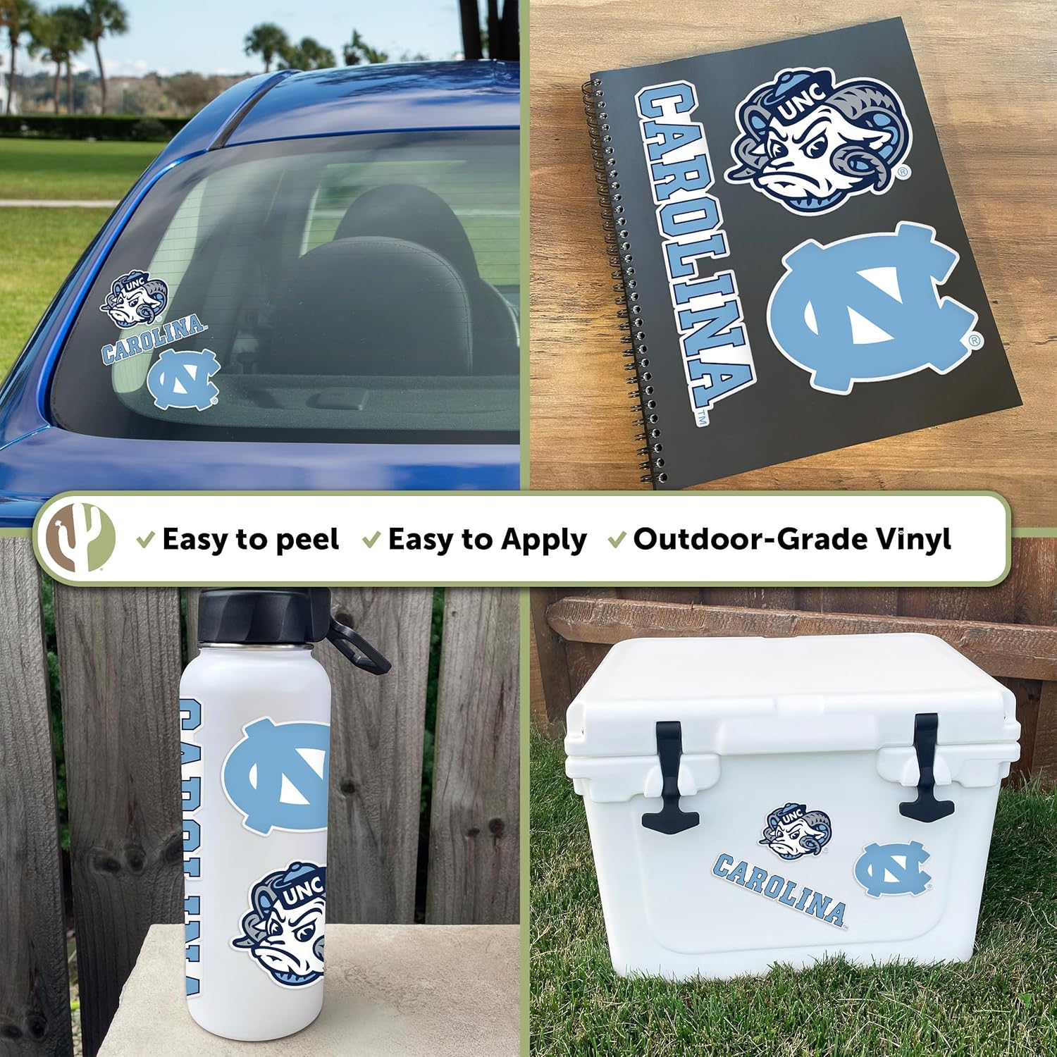 Desert Cactus University of North Carolina Sticker UNC Chapel Hill Tar Heels Vinyl Decals Laptop Water Bottle Car Scrapbook T5 (Type 5-1) - Image 5