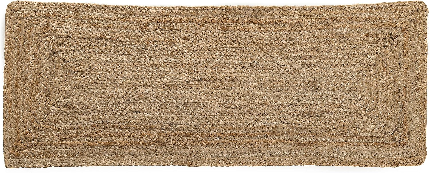 Madhu International Natural Jute Table Runner - 13x72 inches Braided Jute Rug Runner - Hand Woven by Skilled Artisans – Boho Rug Suitable for Living Room, Kitchen, Entryway, for Home Decor Natural