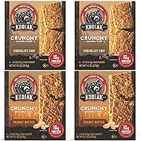 Vista 1 de Kodiak Cakes Paquete variado de barras de granola crujiente, mantequilla de maní (2 cajas) y chispas de chocolate (2 cajas) de barra de granola