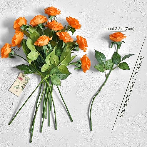 Miniatura 25 de FiveSeasonStuff 12 tallos de flores artificiales, rosas de seda de tacto real para decoración de bodas, ramos de novia, centros de mesa, fiestas y 9