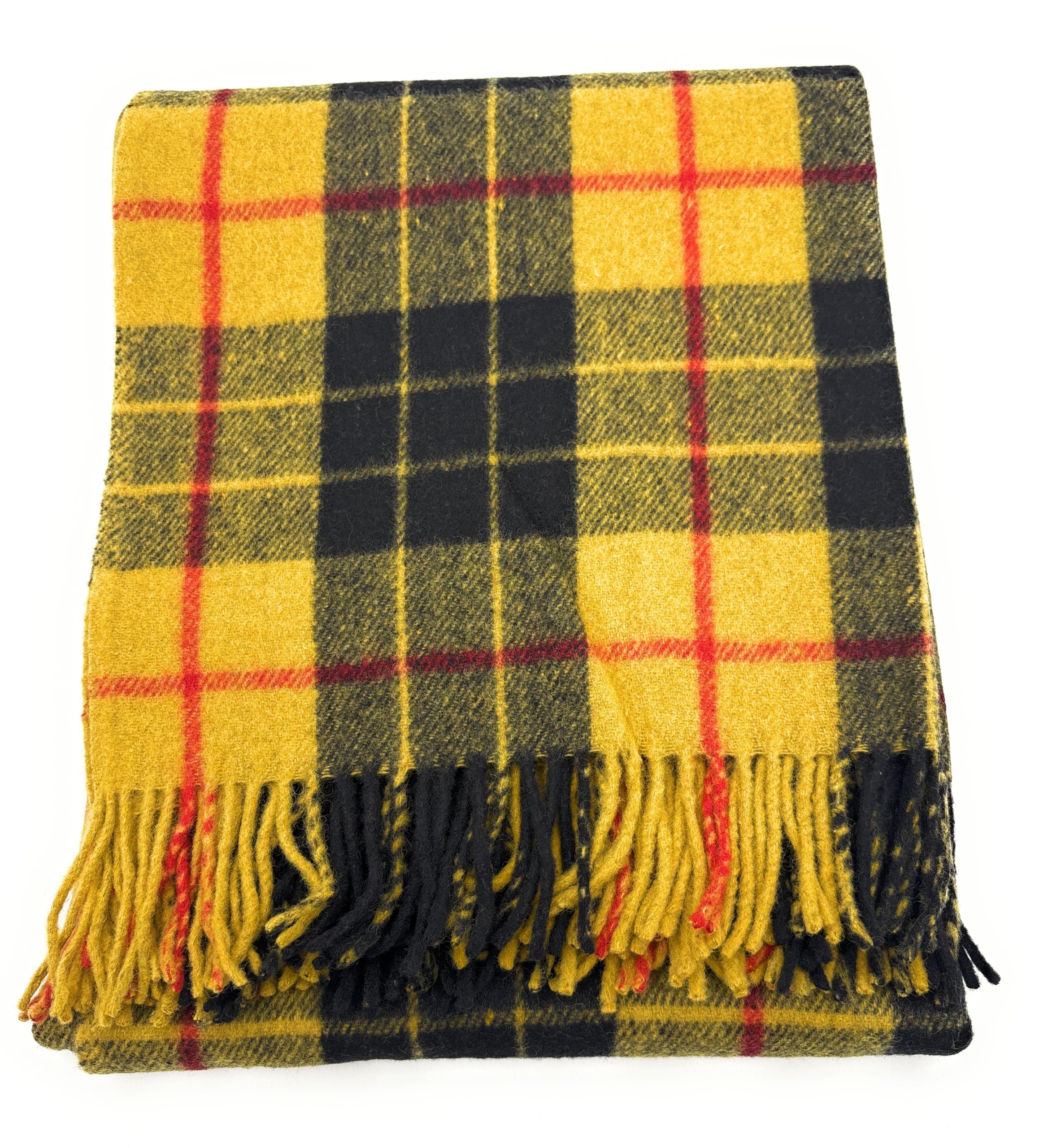 Scottish Tartan Travel Knee Throw Blanket, Soft Wool, 172 cm x 78 cm (MacLeod of Lewis)