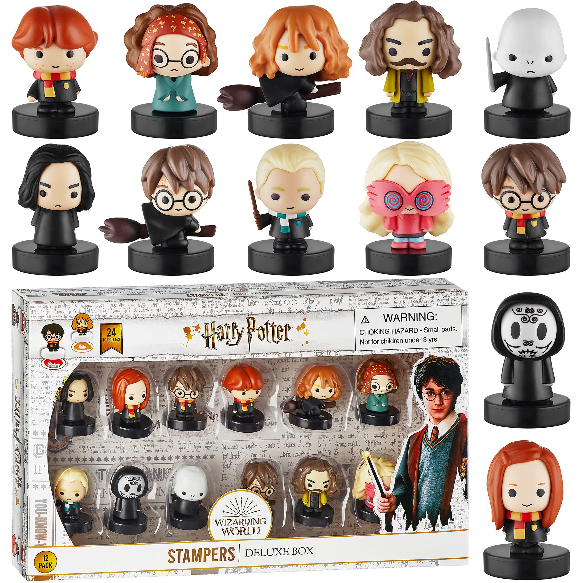 Harry Potter Self-Inking Stamps, Pack of 5(12) - Harry Potter Gifts, Collection, Party Decorations, Cake Decorations by PMI, 2.5" Tall (Deluxe - B)