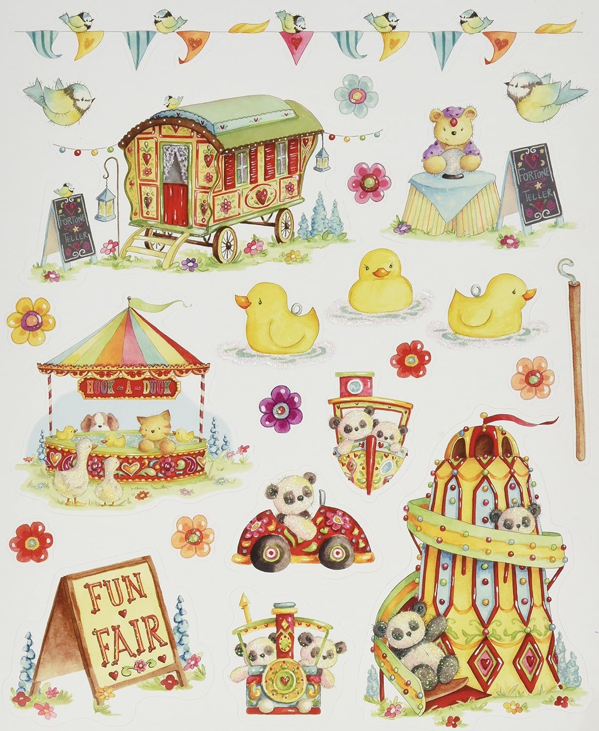 Trimcraft Helz Fun Fair Glitter Stickers, HookADuck Amazon.co.uk Home & Kitchen