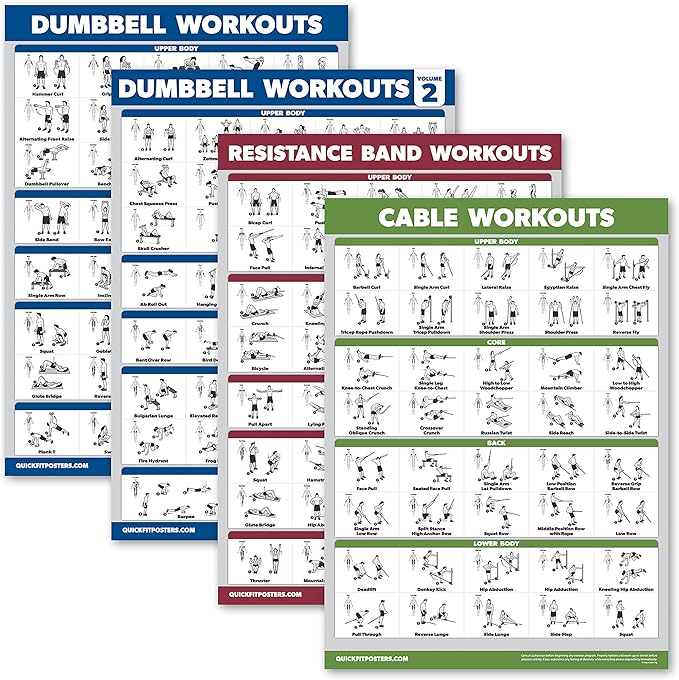 Palace Learning 4 Pack Dumbbell Workouts Vol 1 & 2 + Resistance Bands