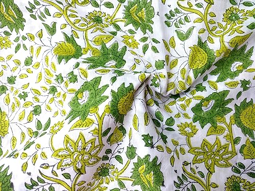 Tela 100% algodón puro tejido impreso a mano 1, ancho - 44 pulgadas (tamaño - 10 yarda)