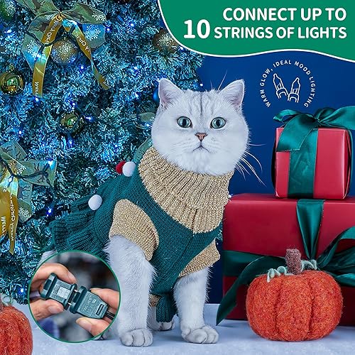 Miniatura 8 de HEYFUNi Juego de 50 luces de Navidad rojas y verdes, alambre verde de 13 pies, incandescentes, tradicionales, para uso en interiores y exteriores,