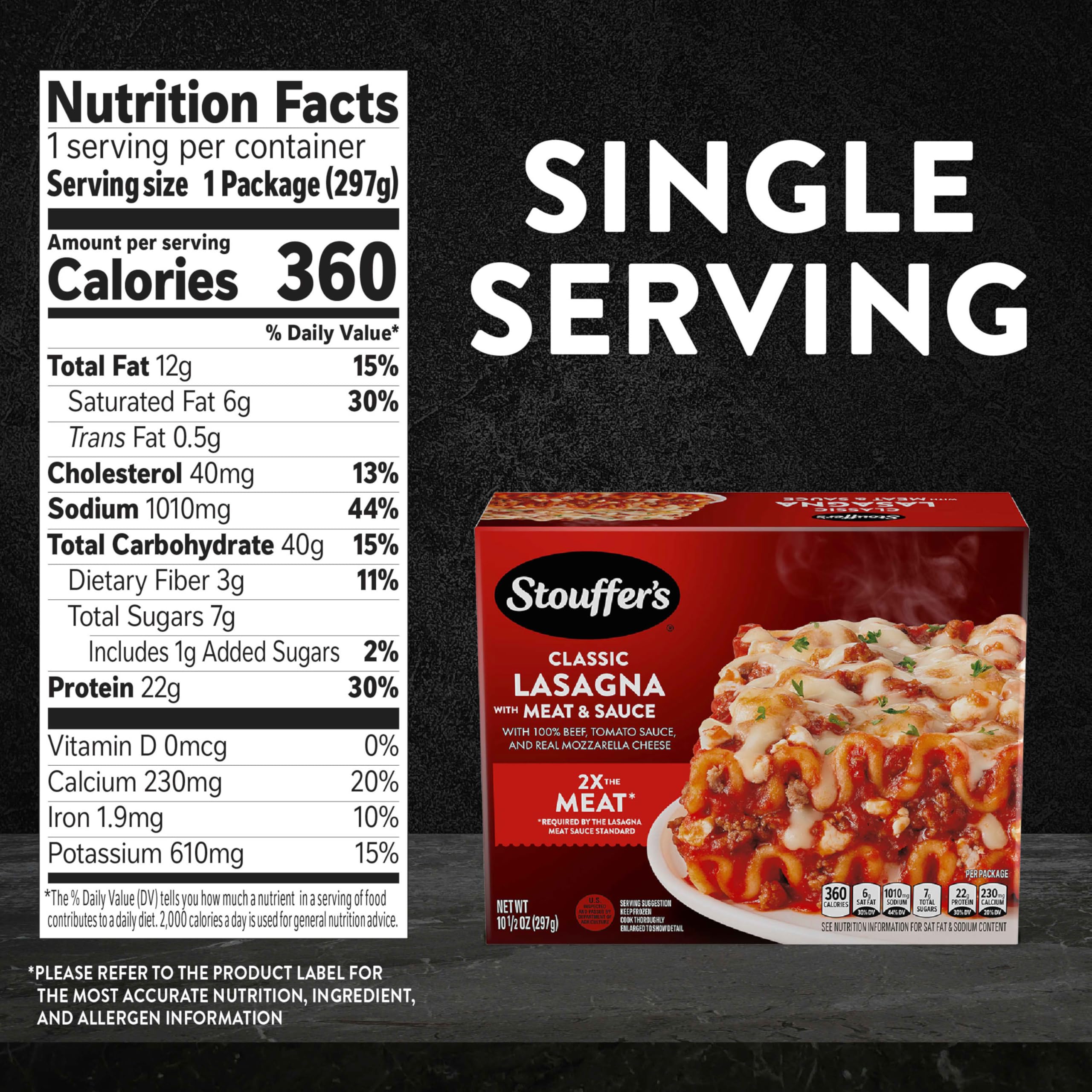 Stouffers Lasagna with Meat Sauce Frozen Meal — view 7