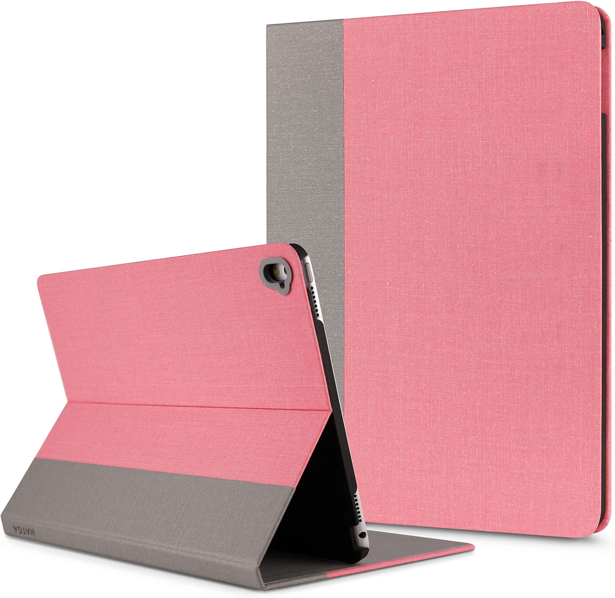 HATGA CASE iPad 10.2 Inch Case Cover 2019/2020 [7 & 8 Gen] [A2270 A2197 See Pic], Magnetic Closure - Pepto Pink/Dove Grey