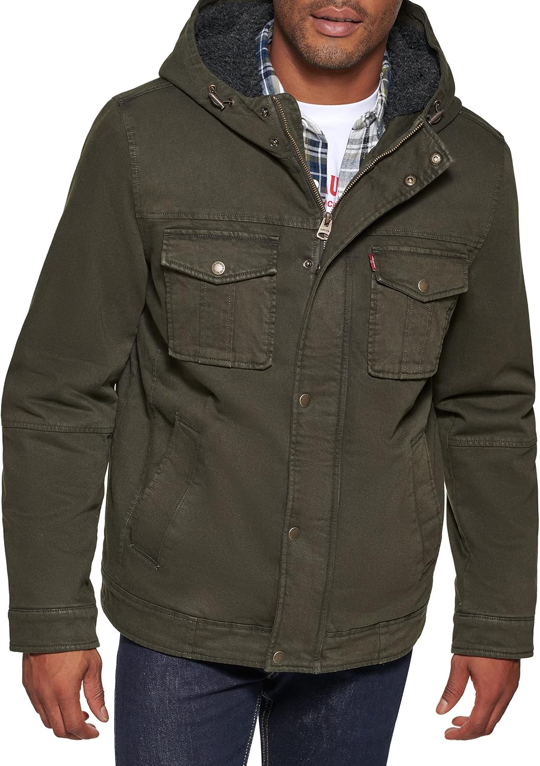 Levi's mens Legacy Sherpa Lined 4-pocket Military Jacket