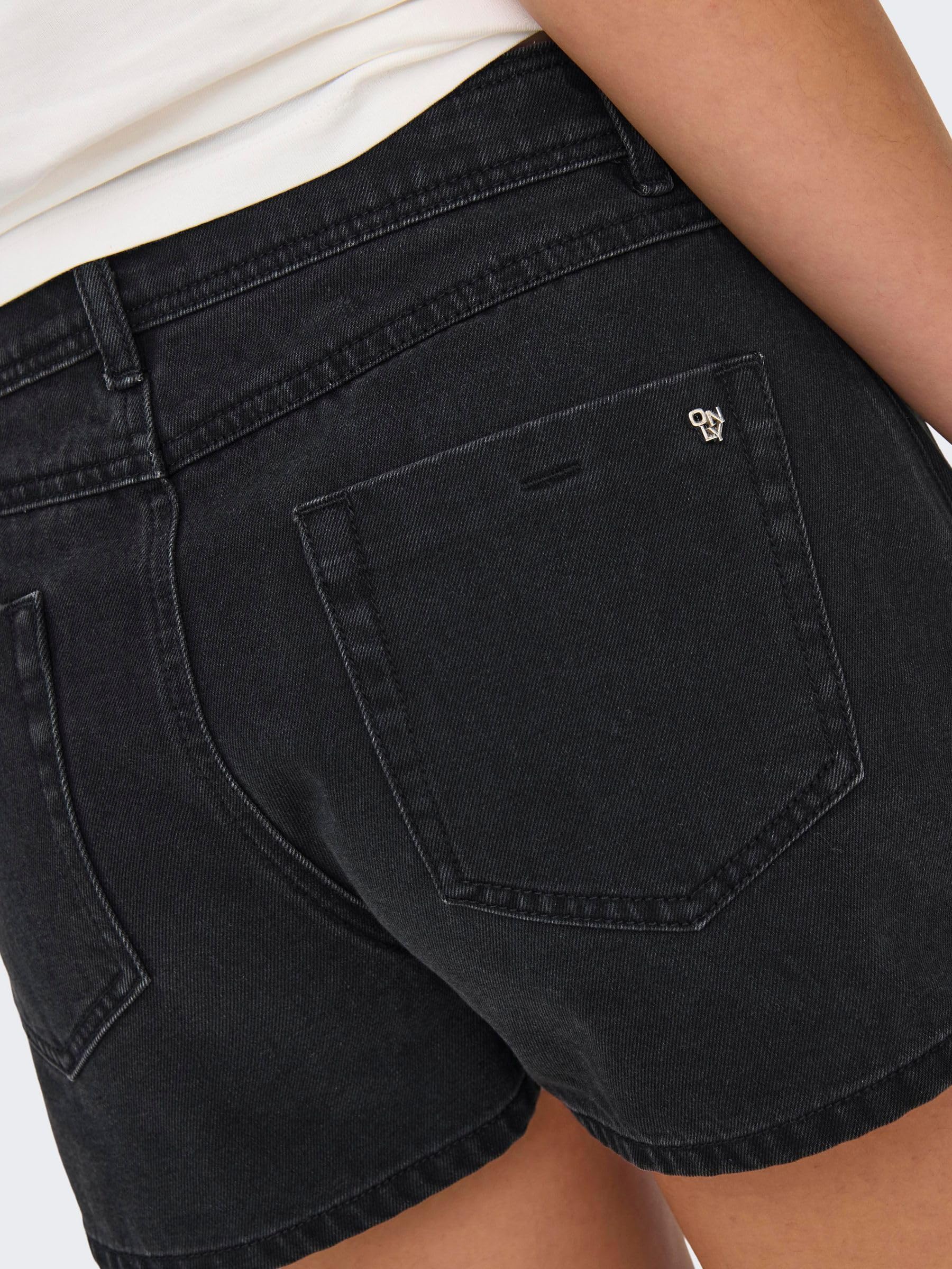 ONLY Onllesly Reg Lb DNM Bj Noos Mini Denim Wrap Skort, Washed Black, S