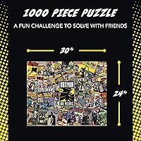 Vista 2 de Paladone Batman 1000 Piece Jigsaw Puzzle - Pop Culture Retro Puzzle, Comic Books Through Time Collage, Yellow
