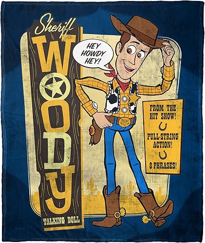 Northwest Disney Pixar's Toy Story - Manta de seda táctil, 50 x 60 pulgadas, Western Woody