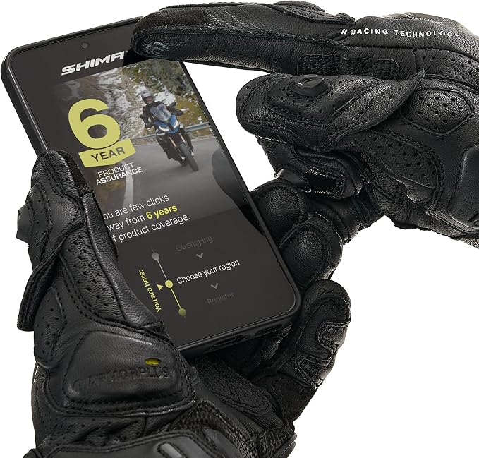 Guantes de motociclista SHIMA XRS-3 de cuero para hombre miniatura 9